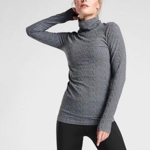 Athleta Flurry Peak Turtleneck Top, Norwegian Grey, UPF 50